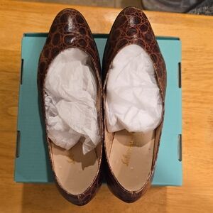 Salvatore Ferragamo Brown Crocodile Pattern Women's Shoes